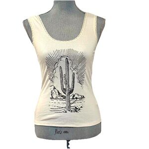 BANDIT BRAND‎ - CACTUS VINTAGE LACE Tank Top Cream Size Small Festival Concert